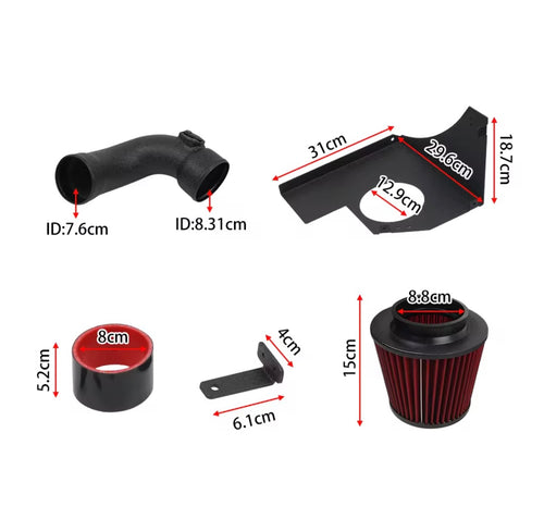 Cold Air Intake Kit with Heat Shield for BMW B48 2.0T